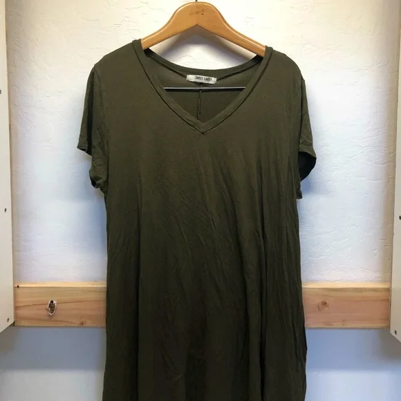 Sweet Lindsey | Dresses | Sweet Lindsey Army Green T Shirt Dress | Poshmark